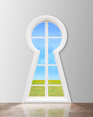 window  in form keyhole