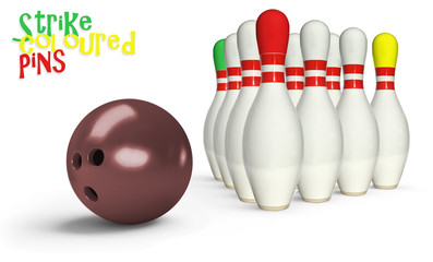 Bowling ten pin with ball