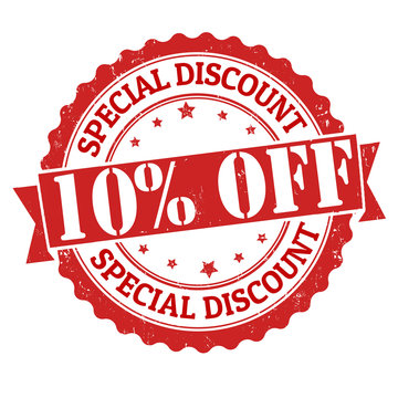 Special discount 10% off stamp