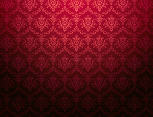 cardinal red floral pattern wallpaper