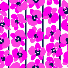 Magenta orchids seamless