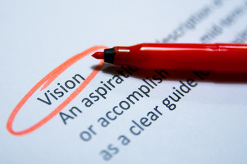 Obraz premium vision circled text with red pen