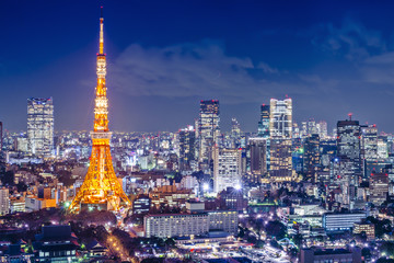 Naklejka premium Tokio, Japonia w Tokyo Tower