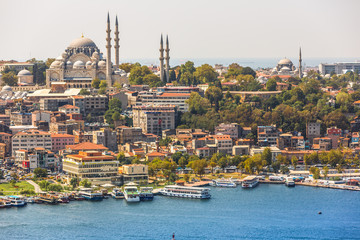 Fototapeta na wymiar Istanbul panoramic view from Galata tower. Turkey