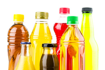 Soft bottle drink isolated white background