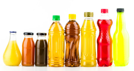 Soft bottle drink isolated white background