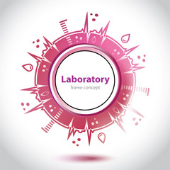 Abstract red medical laboratory circle element.