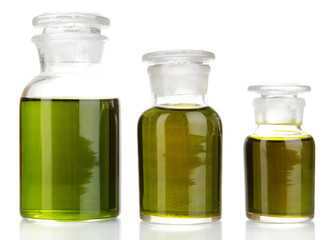 Medicine bottles isolated on white