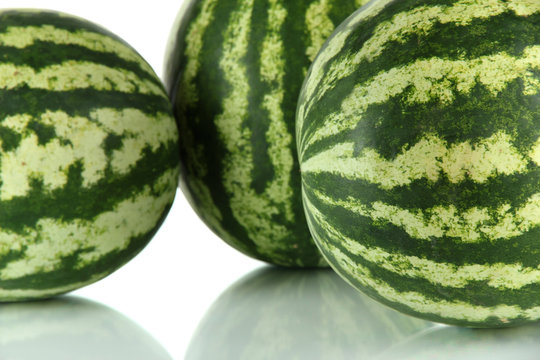 Ripe watermelons isolated on white