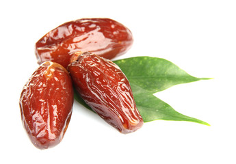 Dried dates isolated on white