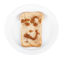 Funny toast, isolated on white