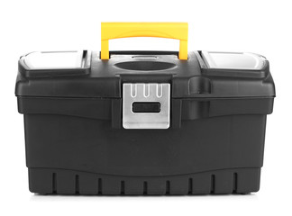 Black toolbox isolated on white