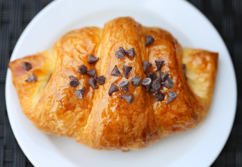 Croissant with chocolate