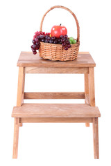 Wicker basket with fruits,