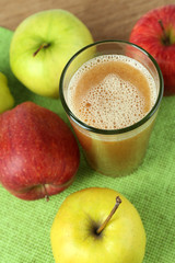 Healthy fresh juice of apples close up