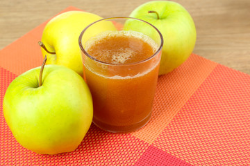 Healthy fresh juice of apples close up