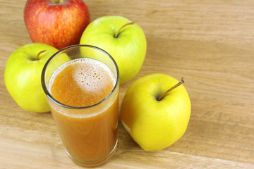 Healthy fresh juice of apples close up