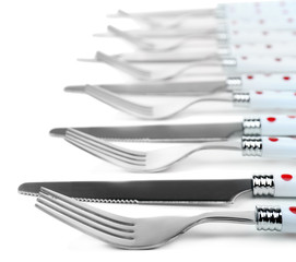 Kitchen cutlery isolated on white