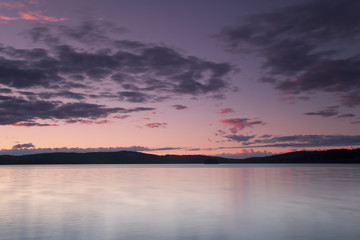 Naklejka premium Lake Nitten in dalarna, turbines in the far distance