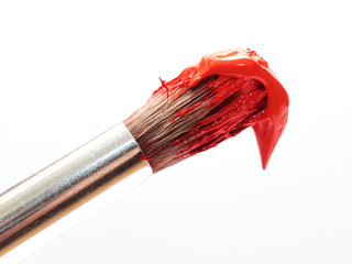 Paintbrush with red paint