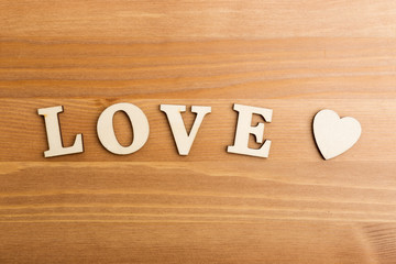 Love wooden text