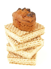 brown cake on top