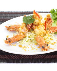 Crispy fried shrimp ready to be serve
