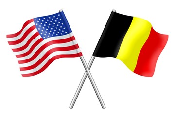 Flags: the United States and Belgium