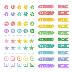 手書き数字のアイコン素材 / vector eps