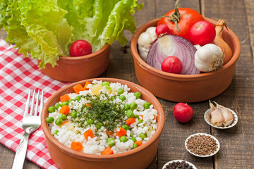 rice with peas and vegetable
