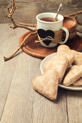 Heart shape honey cakes for Valentine day