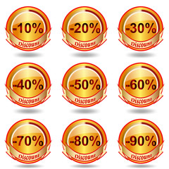 Discount label and sticker.