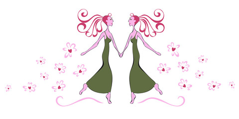 vector illustration of two dancers
