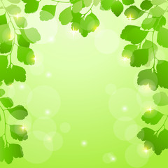 Abstract spring background with leaves.