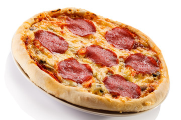 Pizza on white background