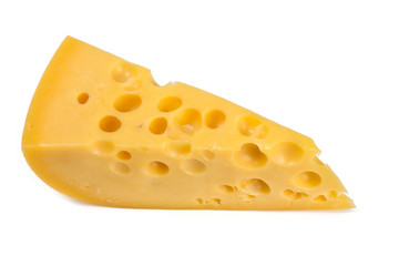 piece of cheese isolated on a white background
