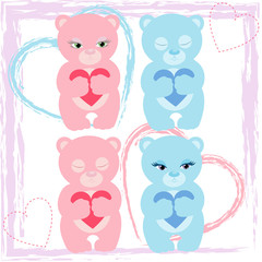 Teddy bear on a white background.Vector illustration.