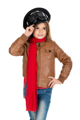 Young girl pilot