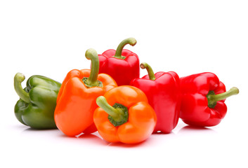 Sweet bell pepper isolated on white background cutout