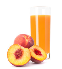 Peach fruit juice in glass