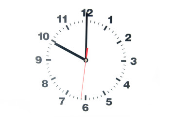 Dial of the clock isolated on white background
