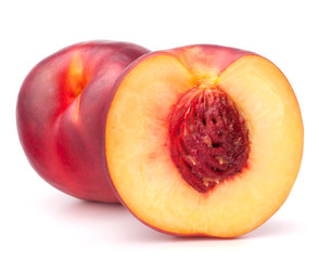 Nectarine fruit isolated on white background cutout