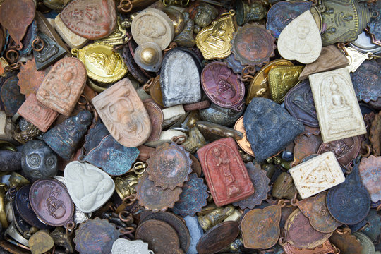 Background talismans amulets old shapes of different colors