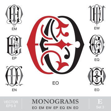 Vintage Monograms EO EM EW EP EQ EN EO