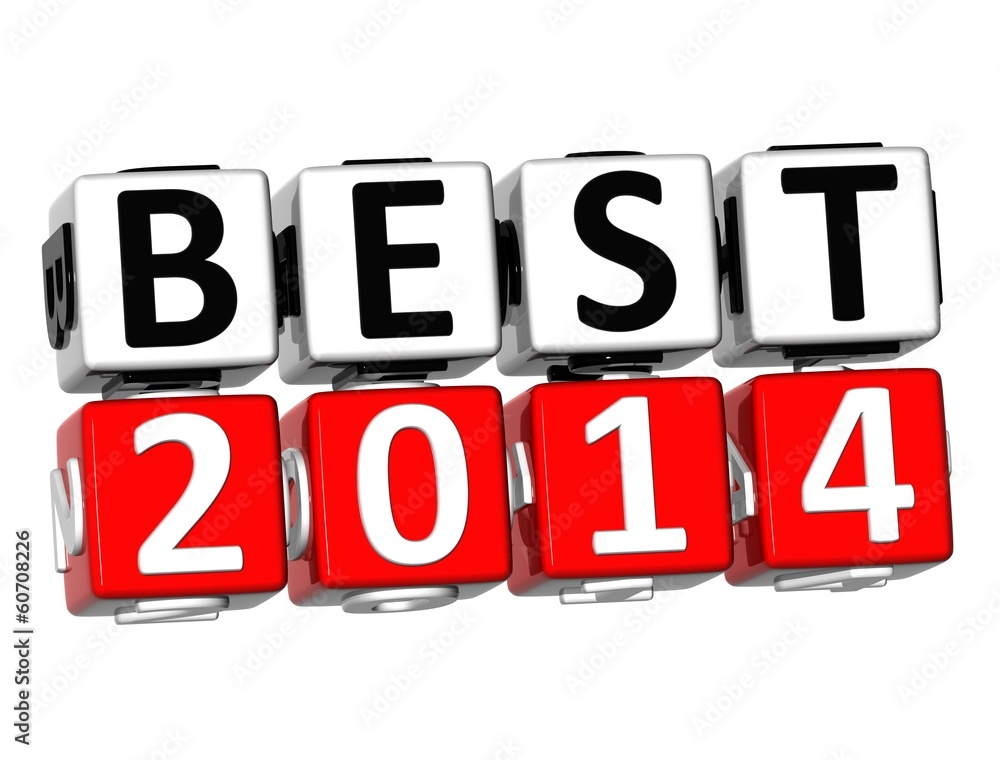 Poster 3D Best 2014 Button Click Here Block Text