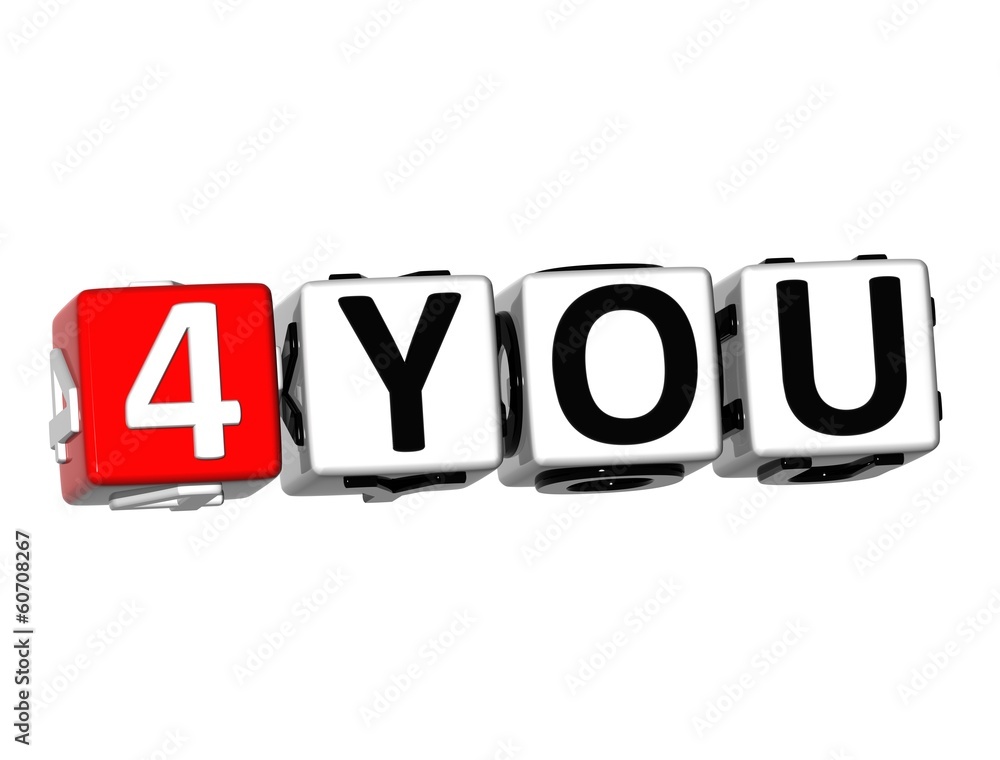 Poster 3d for you button click here block text