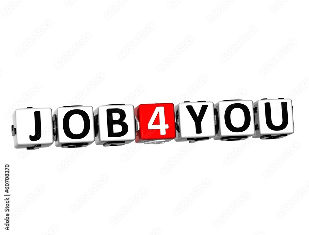 Poster 3d job for you button click here block text