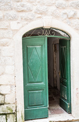 Open Green Door in Kotor
