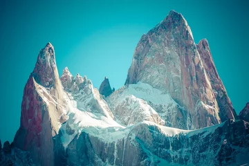 Tuinposter Cerro Chaltén Mount Fitz Roy, Nationaal Park Los Glaciares, Patagonië, Argentinië
