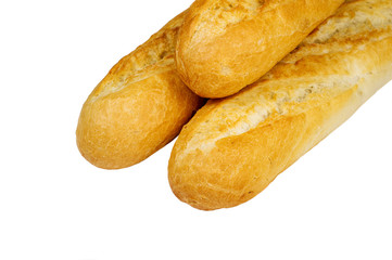 french baguette bread isolated on white